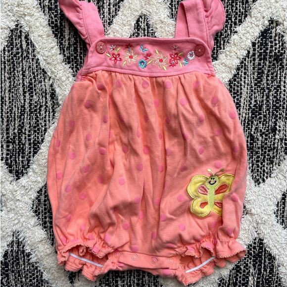 Starting Out Orange Butterfly Romper baby girls size 12 mo - Picture 1 of 4